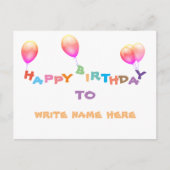 愛する人への誕生日ポストカード ポストカード (正面)