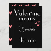 愛する人への黒バレンタインデーのカード シーズンカード (正面/裏面)