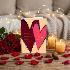 愛する人へ ハート アブストラクト ブラシストローク シーズンカード