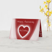 愛する人へ ロマンチックな赤いハートの記念日 カード (黄色い花)