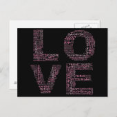 愛する人をサポート(ピンク文字) ポストカード (正面/裏面)