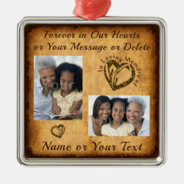 愛する人を亡くすためのクリスマス装飾2枚 メタルオーナメント