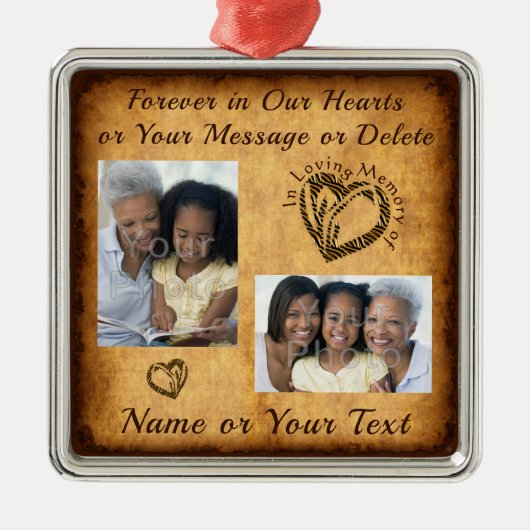 愛する人を亡くすためのクリスマス装飾2枚 メタルオーナメント (正面)