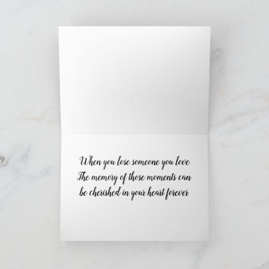 **愛する人を失うこと**大切な思い出を失うこと カード (内部)