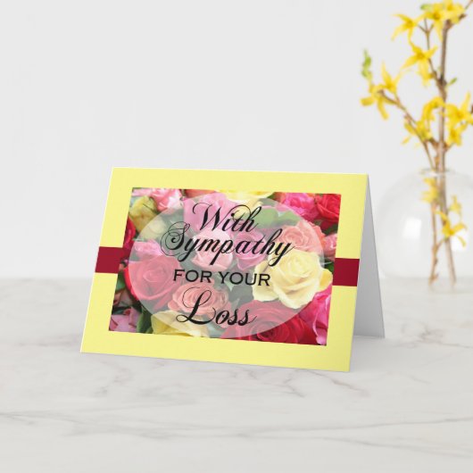 愛する人を失ったときの同情カード カード (黄色い花)