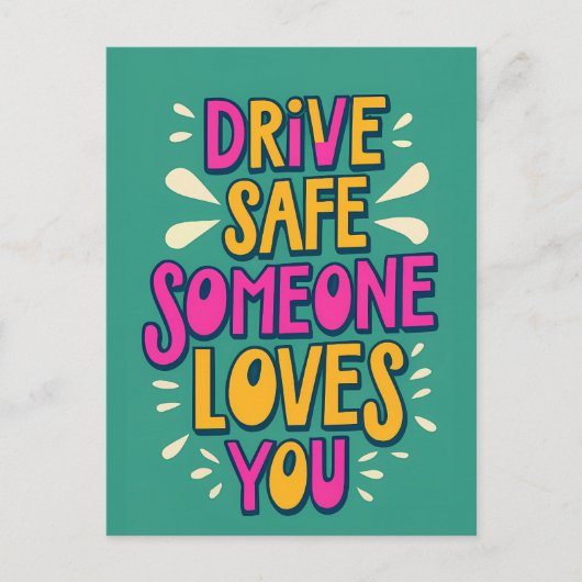 愛する人を安全に運転する ポストカード (正面)