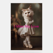 愛する人を想う” – かわいい猫のウェディングギフト説明 アクリルサイン (正面)