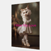 愛する人を想う” – かわいい猫のウェディングギフト説明 アクリルサイン (傾斜)