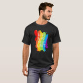 愛する人ゲイプライドLgbtの男性レインボー Tシャツ (正面フル)