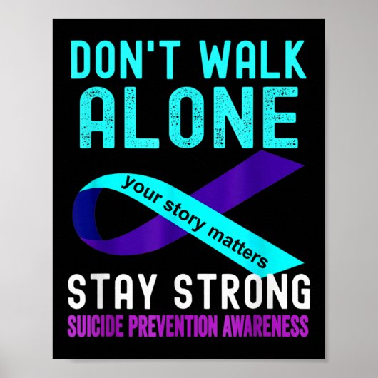 愛する人ティール（緑がかった色）紫の自殺防止戦争 ポスター (正面)