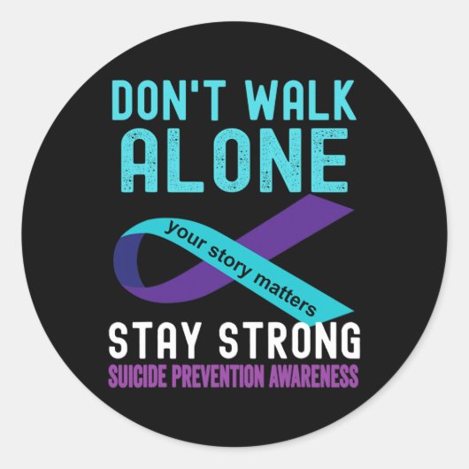 愛する人ティール（緑がかった色）紫の自殺防止戦争 ラウンドシール (正面)