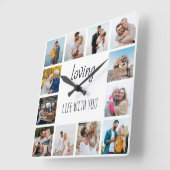 愛する人生をあなたと引用文12ホワイト スクエア壁時計 (傾斜)