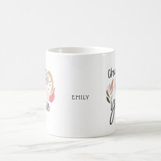 愛する人生を創る前向き引用文 コーヒーマグカップ (中央)