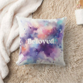 愛する人。水彩スプラカラフルッシュ装飾用クッション クッション (ブランケット)
