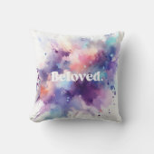 愛する人。水彩スプラカラフルッシュ装飾用クッション クッション (正面)