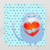 愛する優しい猫、招待 招待状 (正面/裏面)