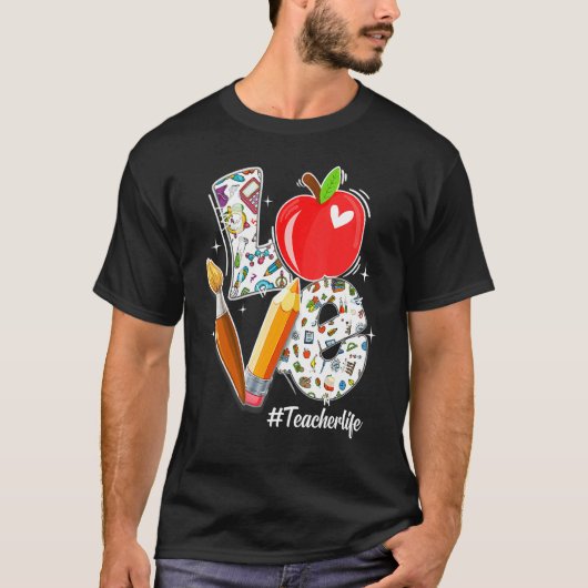 愛する先生の生活 Apple Pencil 先生への感謝の気持ち Tシャツ (正面)