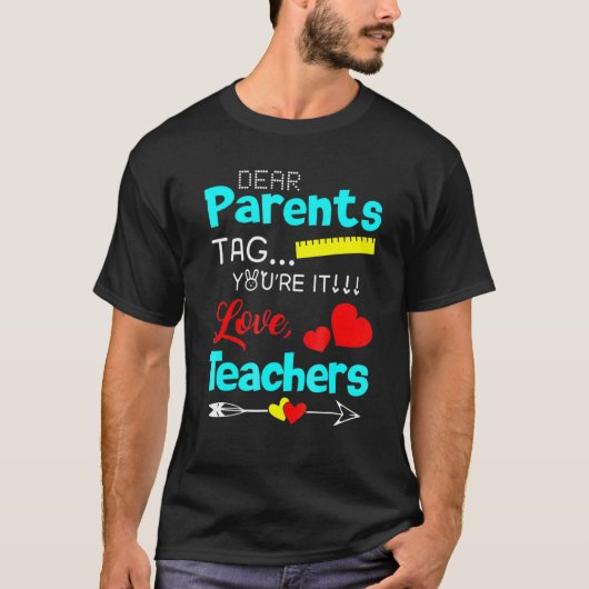 愛する先生へ Dear Parents タグ Tシャツ (正面)
