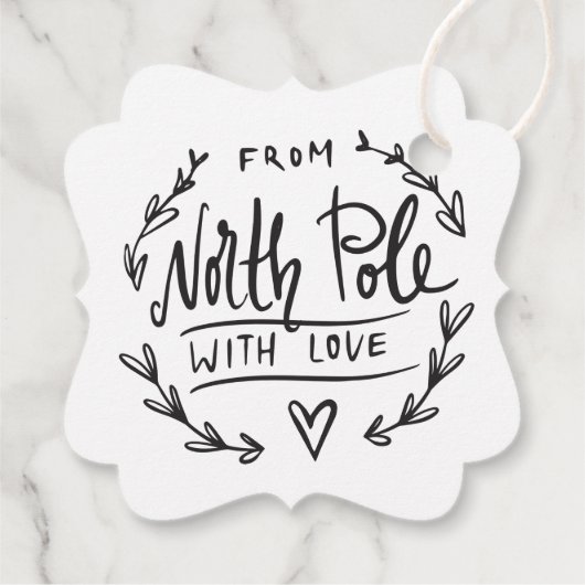 愛する北極の贈り物とサンタから フェイバータグ (裏面)