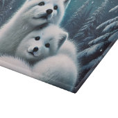 愛する北極キツネノーザンライトスノーウィー森 カッティングボード (角)