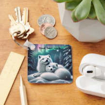 愛する北極キツネノーザンライトスノーウィー森