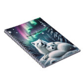 愛する北極キツネノーザンライトスノーウィー森 ノートブック (右側)