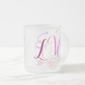 愛する単語と花と矢印 フロストグラスマグカップ (正面右)
