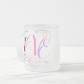 愛する単語と花と矢印 フロストグラスマグカップ (正面左)