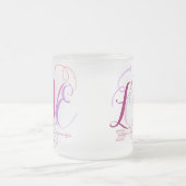 愛する単語と花と矢印 フロストグラスマグカップ (中央)