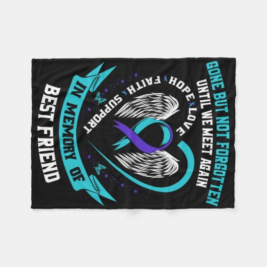 愛する友人の自殺最高のの思い出に認識度 フリースブランケット (正面(横))