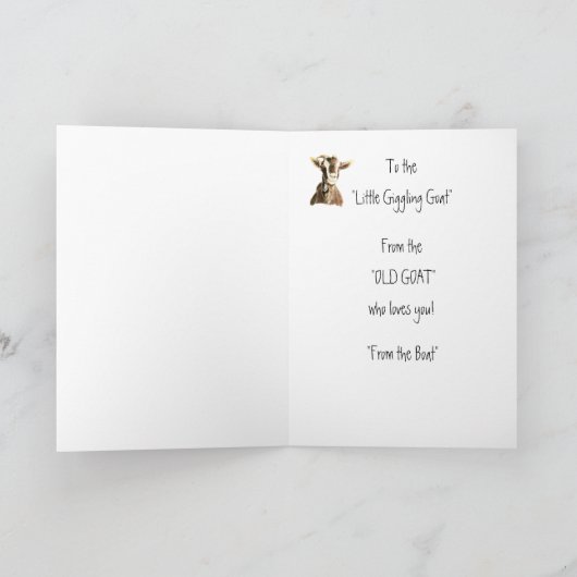 愛する古いヤギからのおもしろいな誕生日、 カード (内部)