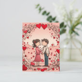 愛する可愛いカップル ポストカード (スタンド正面)