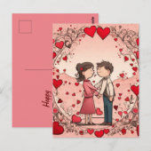 愛する可愛いカップル ポストカード (正面/裏面)