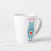 愛する可愛いロボットハート カフェラテマグ (右アングル)