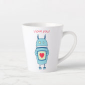愛する可愛いロボットハート カフェラテマグ (右)