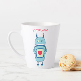 愛する可愛いロボットハート カフェラテマグ