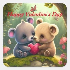 愛する可愛い動物 スクエアシール