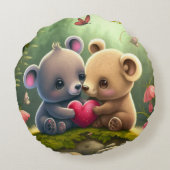 愛する可愛い動物 ラウンドクッション (裏面)