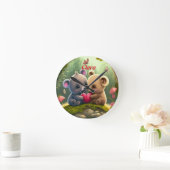 愛する可愛い動物 ラウンド壁時計 (ホーム)