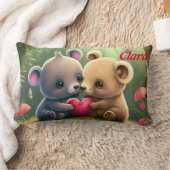 愛する可愛い動物 ランバークッション (ブランケット)