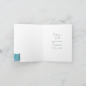 愛する同情カードティール(緑がかった色)ウッドランドウォーターカラー サンキューカード (内部)