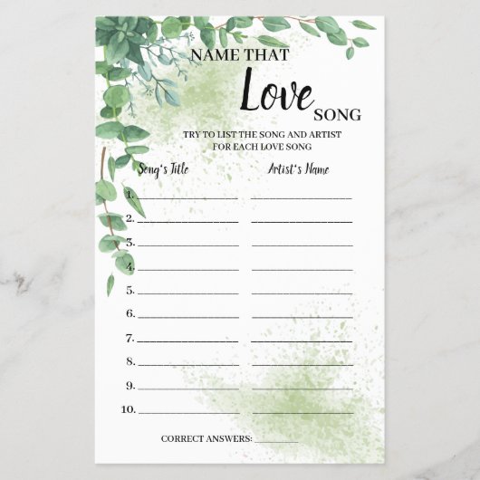 愛する名前の歌ユーカリのシャワーゲームカード チラシ (正面)