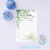 愛する名前の歌ユーカリのシャワーゲームカード チラシ (シングル)