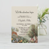 愛する図解入りの、写真付きの花木鹿の赤ちゃんシャワー 招待状 (スタンド正面)