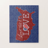 愛する土地 – 米国のハートと国旗 ジグソーパズル (縦)