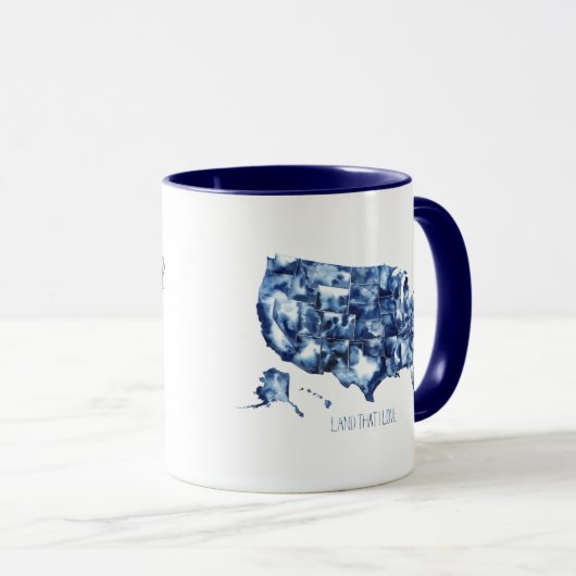 愛する土地 – 統一された州地図 マグカップ (正面右)