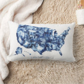愛する土地 – 統一された州地図 ランバークッション (ブランケット)