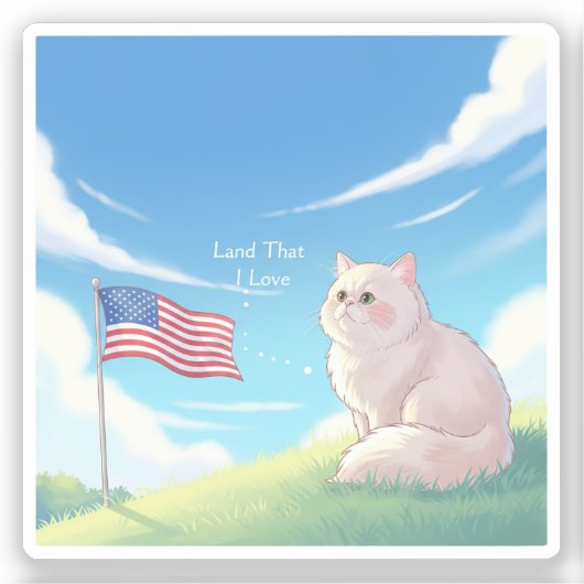 愛する土地 – Patriotic Cat シール (正面)