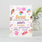 愛する夏かわいい子供の女の子2甘い2歳の誕生日 招待状 (スタンド正面)