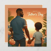 愛する夕日が民族の父と息子を抱き込む シーズンカード (正面/裏面)